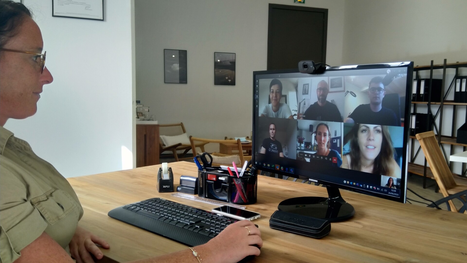 Picture of the office showing computer screen